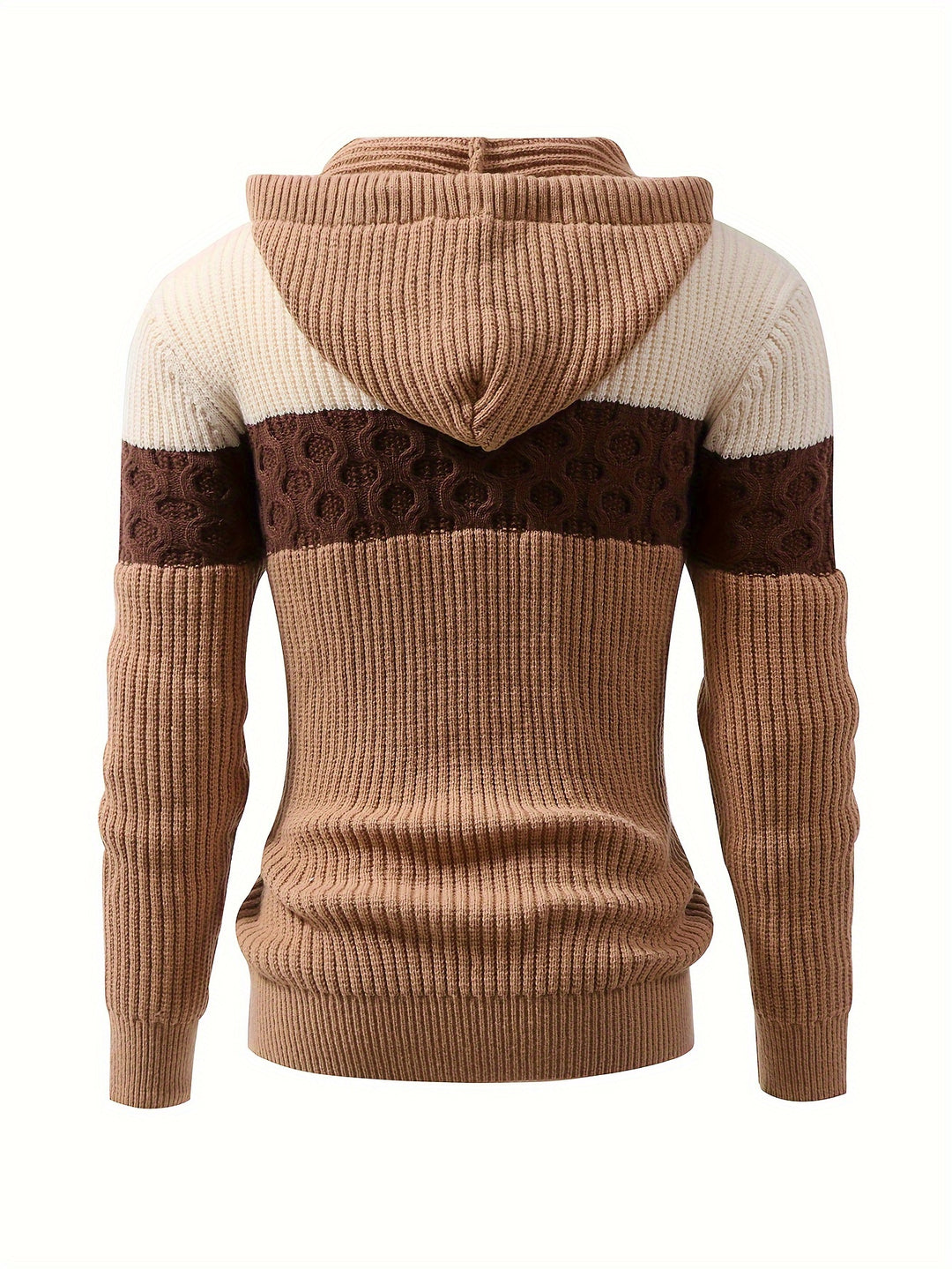 Pull à capuche homme en maille côtelée