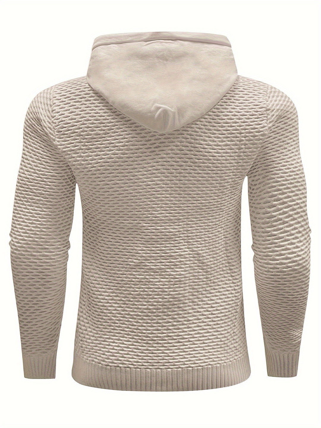Pull à capuche homme beige tricoté