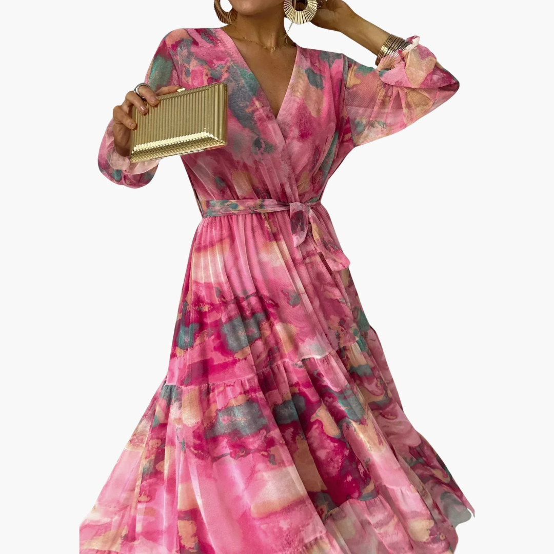 Robe fleuris à manches longues