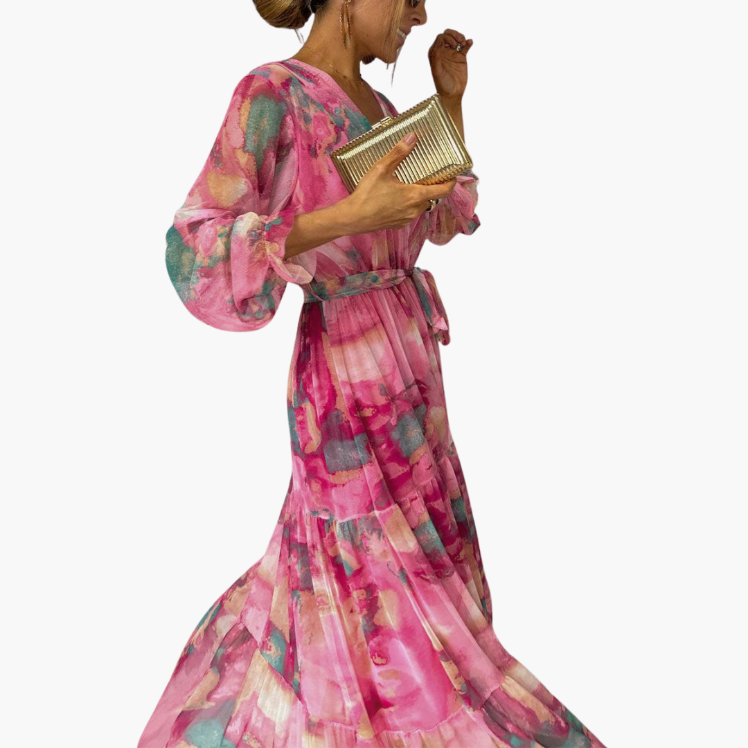 Robe fleuris à manches longues