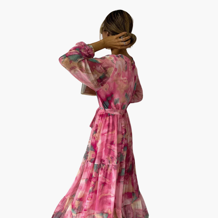 Robe fleuris à manches longues