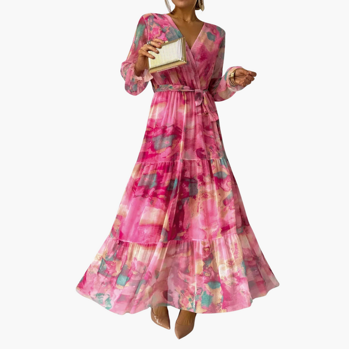 Robe fleuris à manches longues