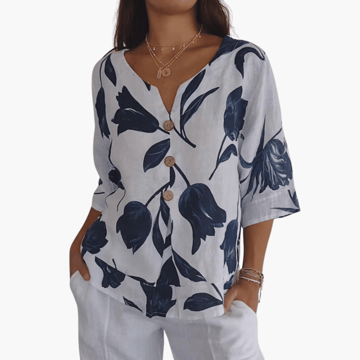 Haut Décontracté Élégant à Col V pour Femme - ParisienMode