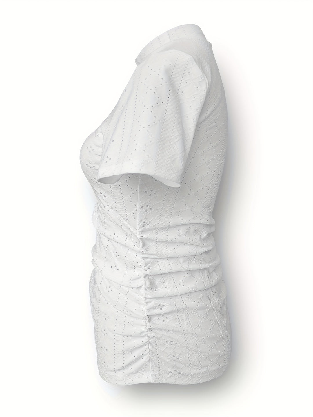 T-shirt femme à manches courtes col montant