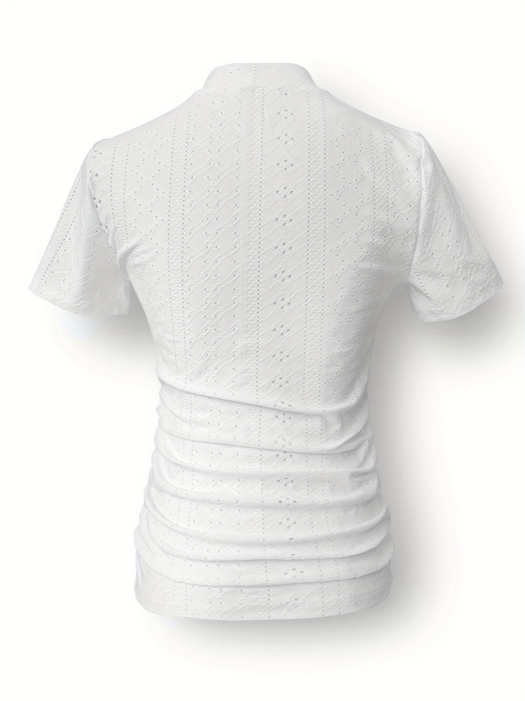 T-shirt femme à manches courtes col montant