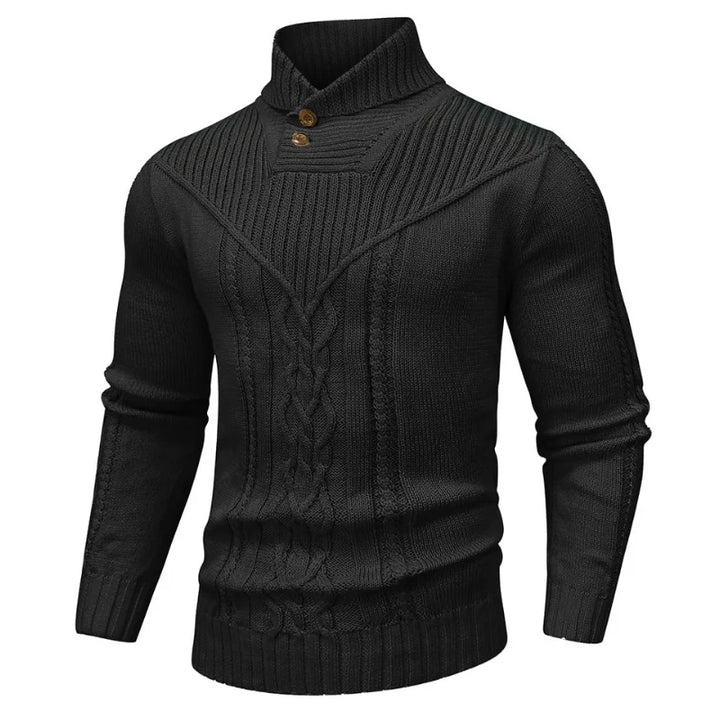 Pull col montant homme à boutons