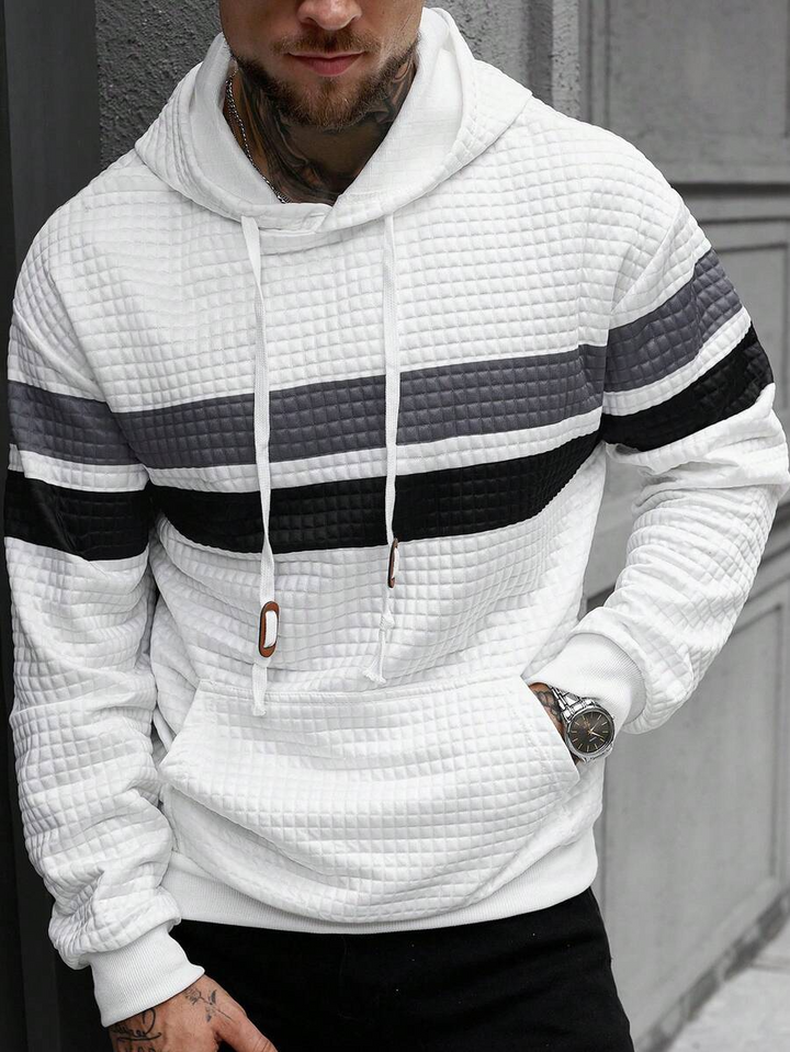 Pull à capuche homme à texture en relief
