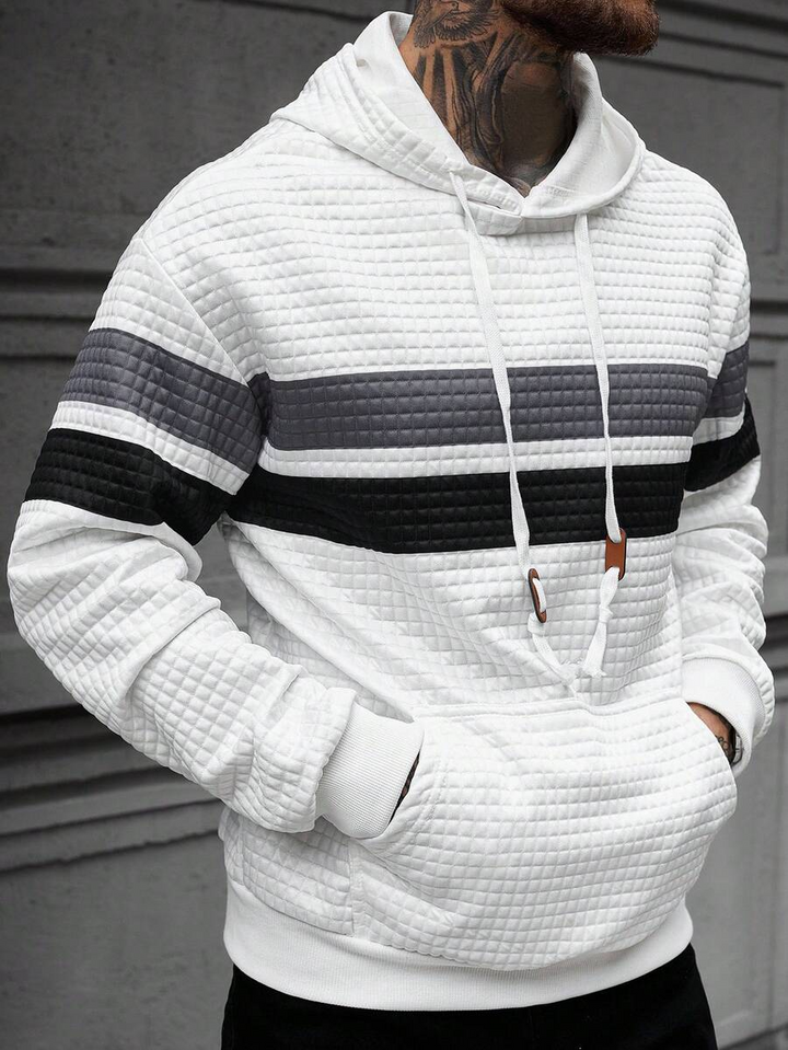 Pull à capuche homme à texture en relief